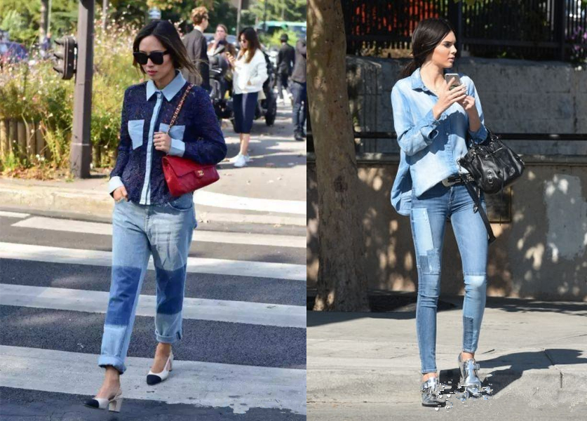 刚到广州夏天的库存“补丁”牛仔裤,都挺好的,休闲又有型!