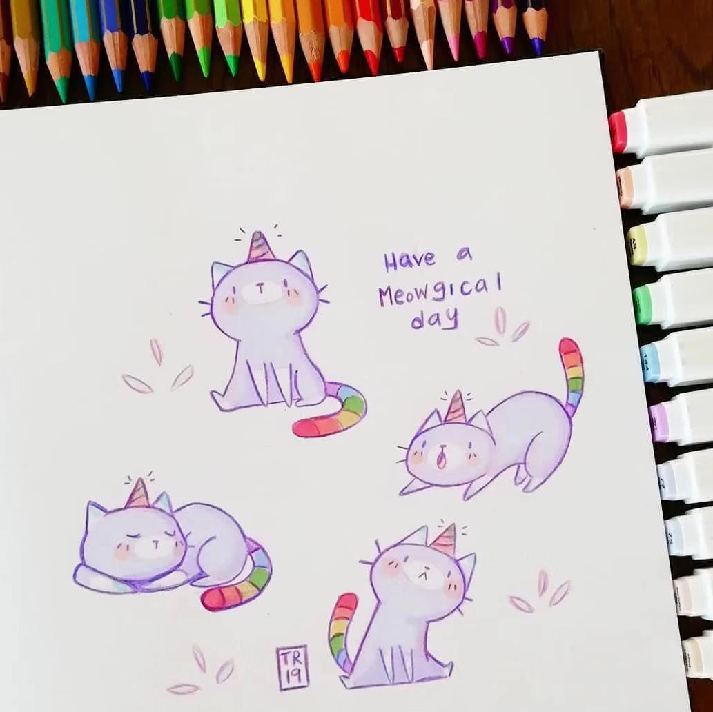 超可爱的一组铅笔画,100幅治愈系故事小插画彩铅