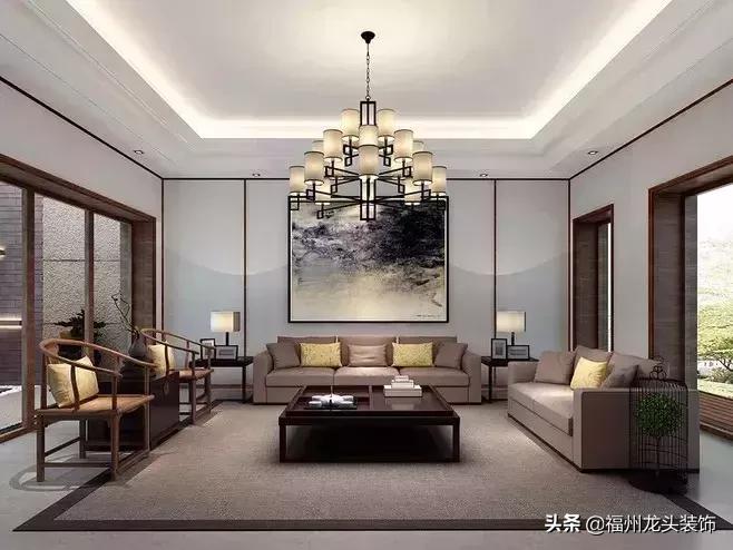 中式客厅大气,红木新中式客厅大气