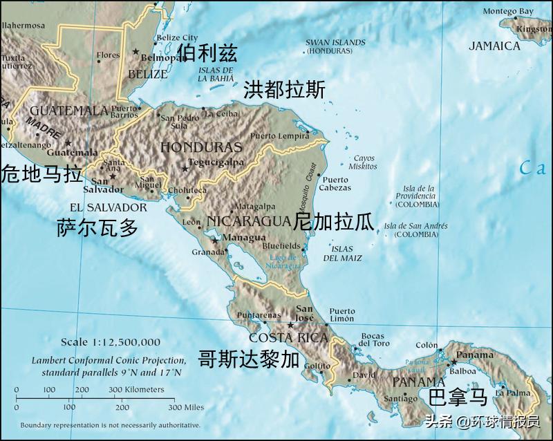 中美洲的8个小国,中美洲的七个国家和美国