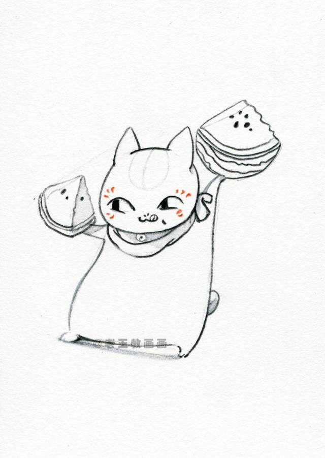 夏目友人帐猫咪老师简笔画,简笔画猫老师的画法