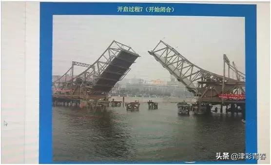 解放桥开启的精彩瞬间,天津解放桥开桥瞬间