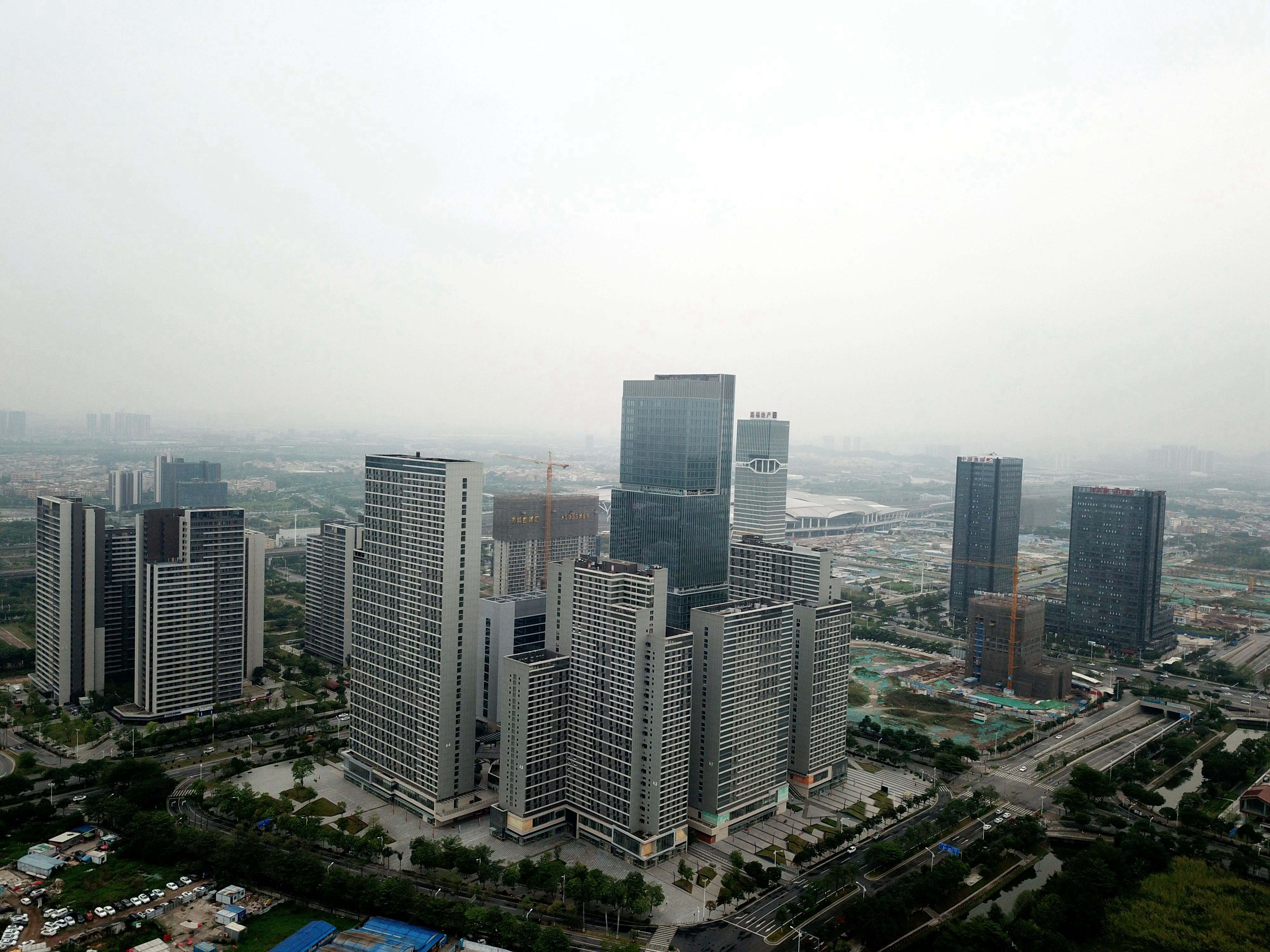 广州南站新城的前景,广州南站地标航拍