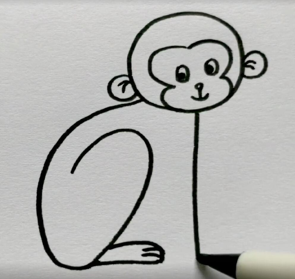 用2103画简笔画小猴子，眼睛和手都能学会