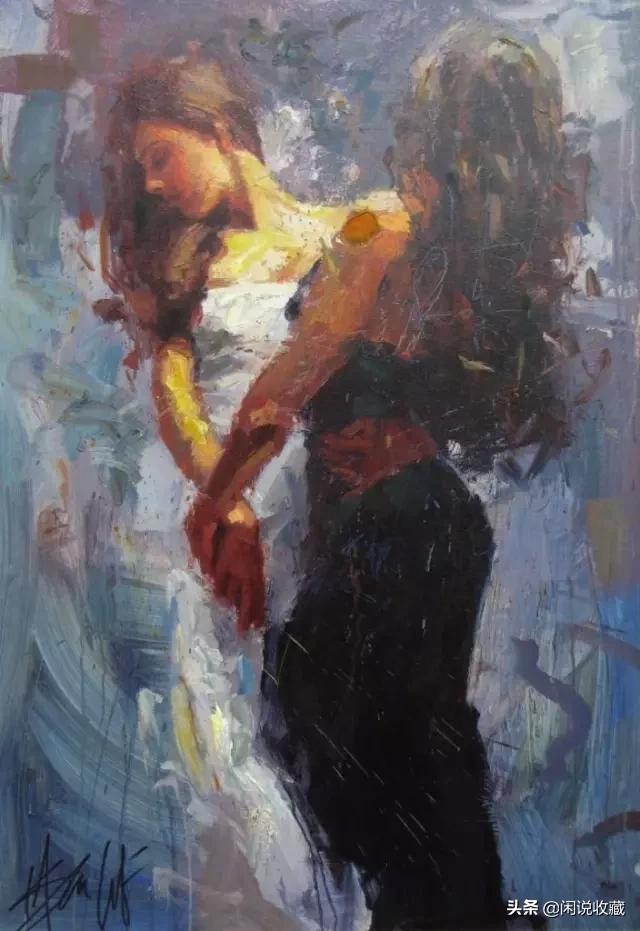 油画抽象肌理纹理,油画抽象头像