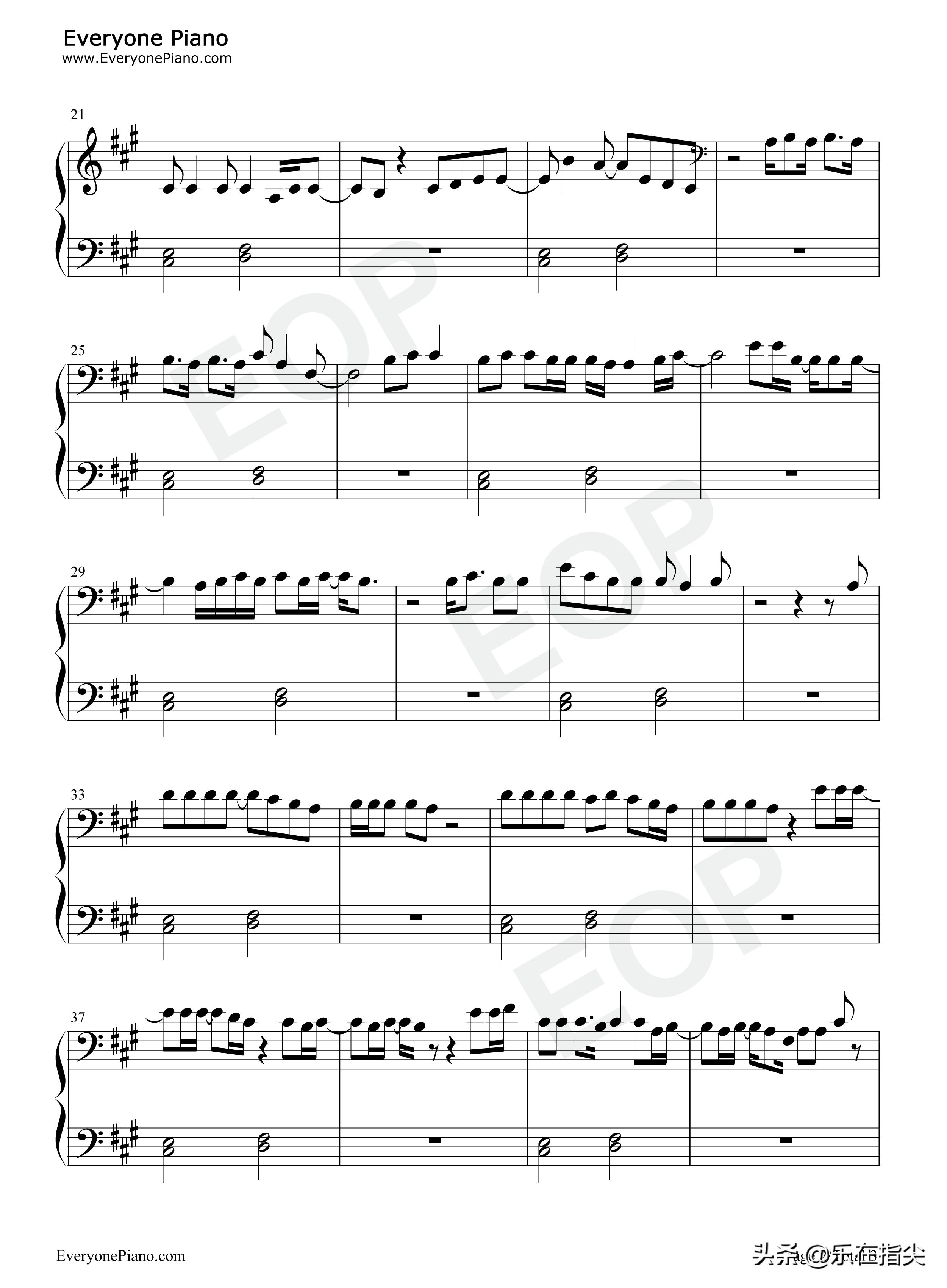 AtLeastForNow-简谱五线谱钢琴谱电子琴谱