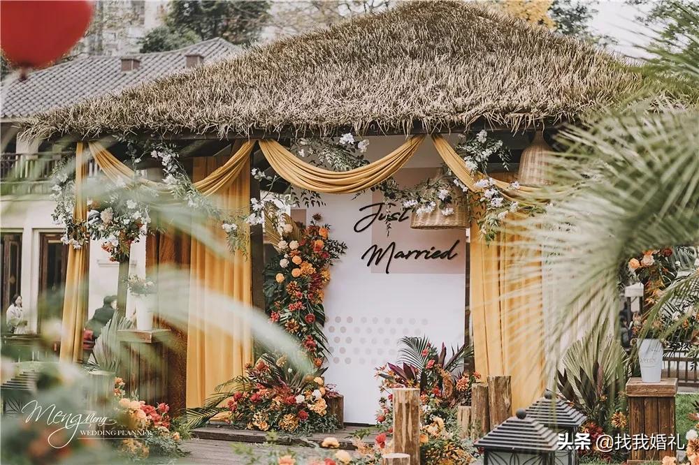 极简西式婚礼户外布置,法式复古婚礼户外效果