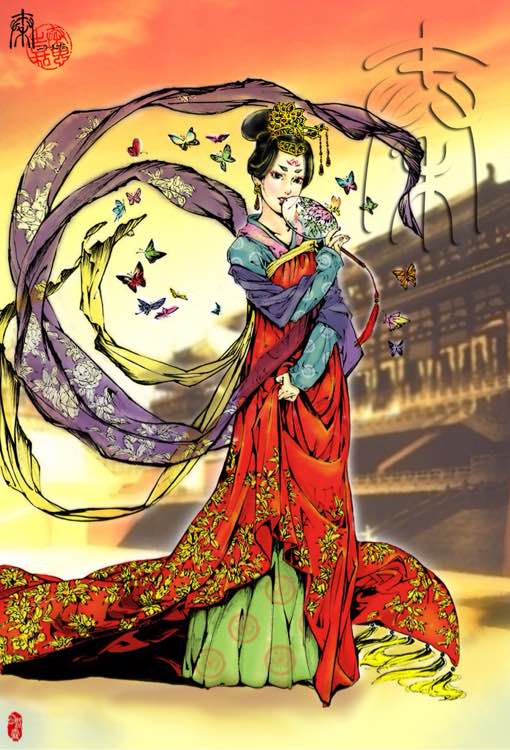 转手绘古风图片,汉服转手绘图片大全