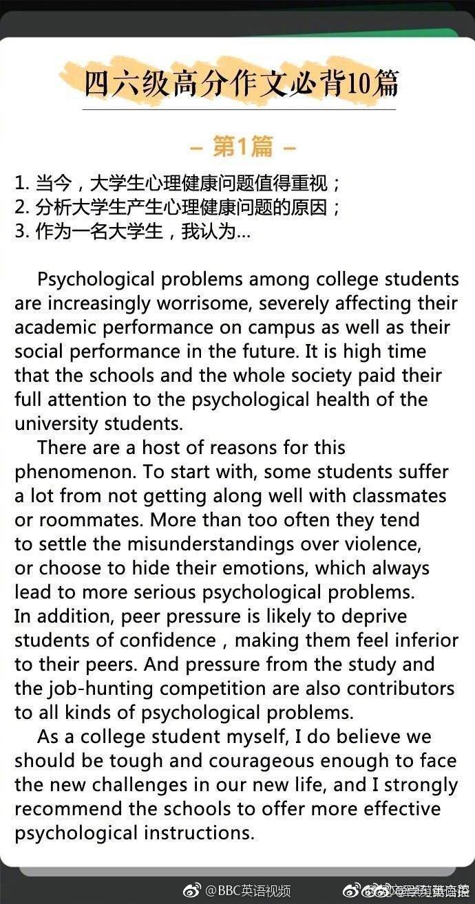 四六级优秀英语作文模板句型,英语四六级的高分作文范文有哪些