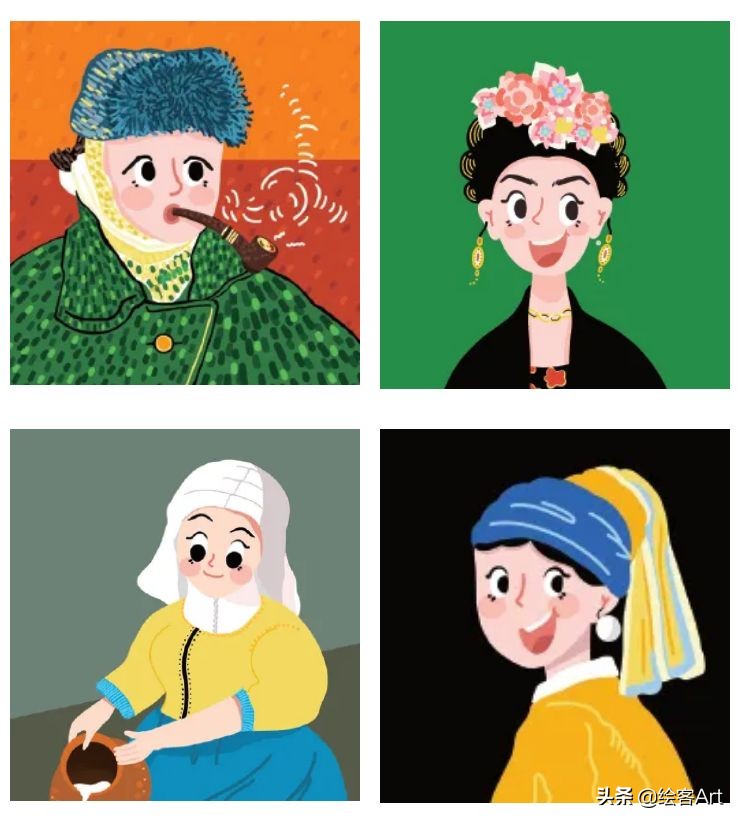 手绘画情侣头像ins高级质感,情侣头像双人ins高级质感手绘