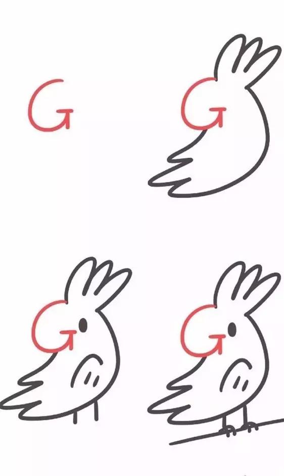 26个字母趣味简笔画完整版,字母简笔画26个字母简单又好看