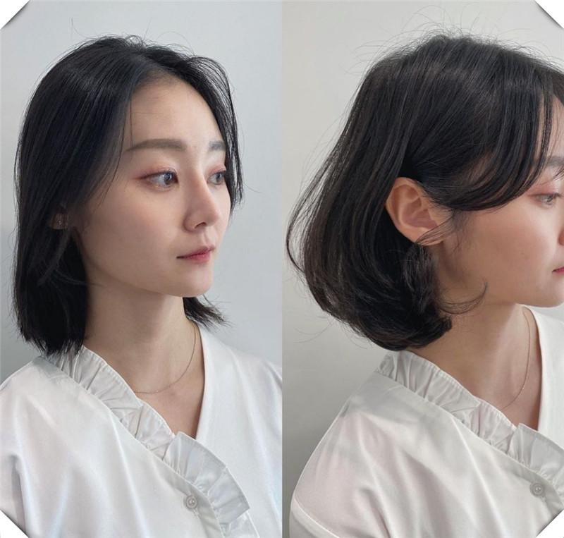 适合尖下巴的发型图片欣赏,下巴短适合什么样的发型图片欣赏