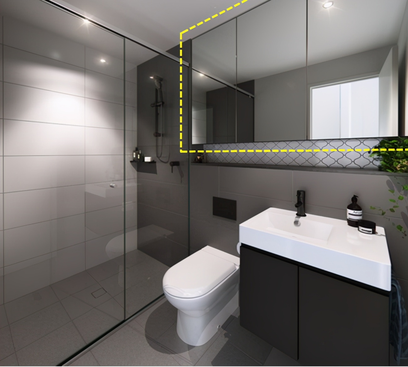 卫生间镜柜如何设计,干湿分离浴室镜柜