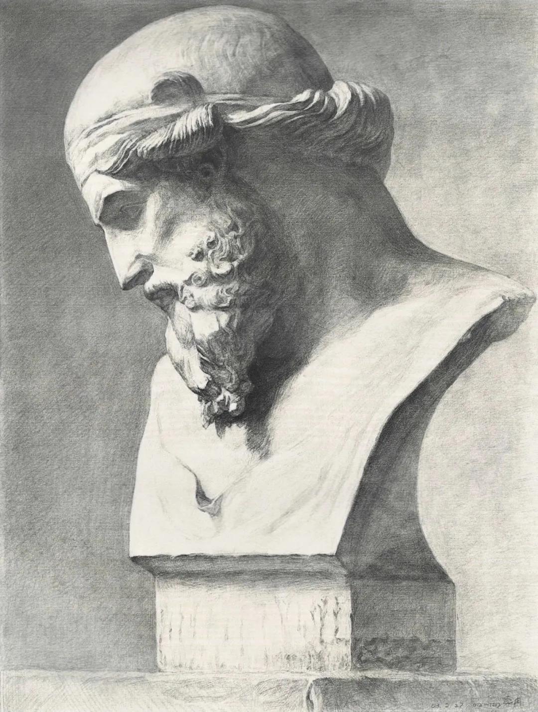 素描石膏像大师作品,石膏像名师