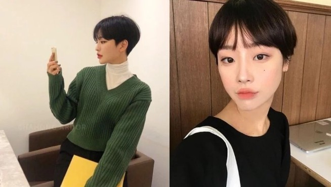 不挑脸型适合平刘海的短发,圆脸短发适合的刘海学生自己剪