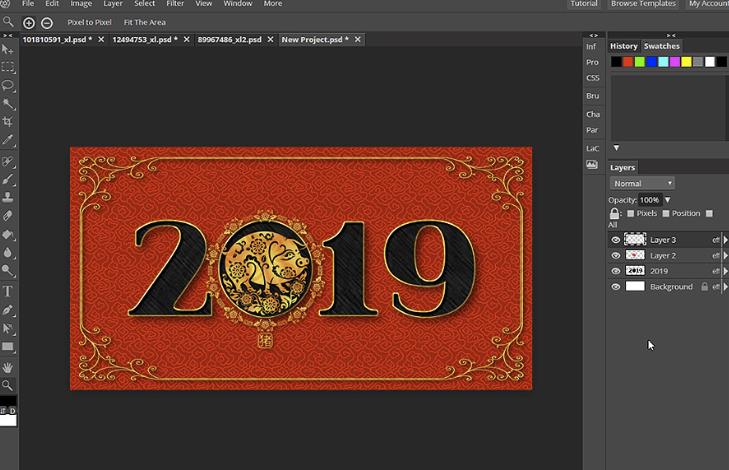 2019年新年贺卡图片,新的一年的新年贺卡