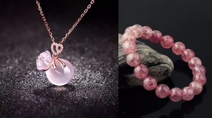 粉水晶和草莓晶可以一起戴不,金草莓晶和粉水晶哪个功效强