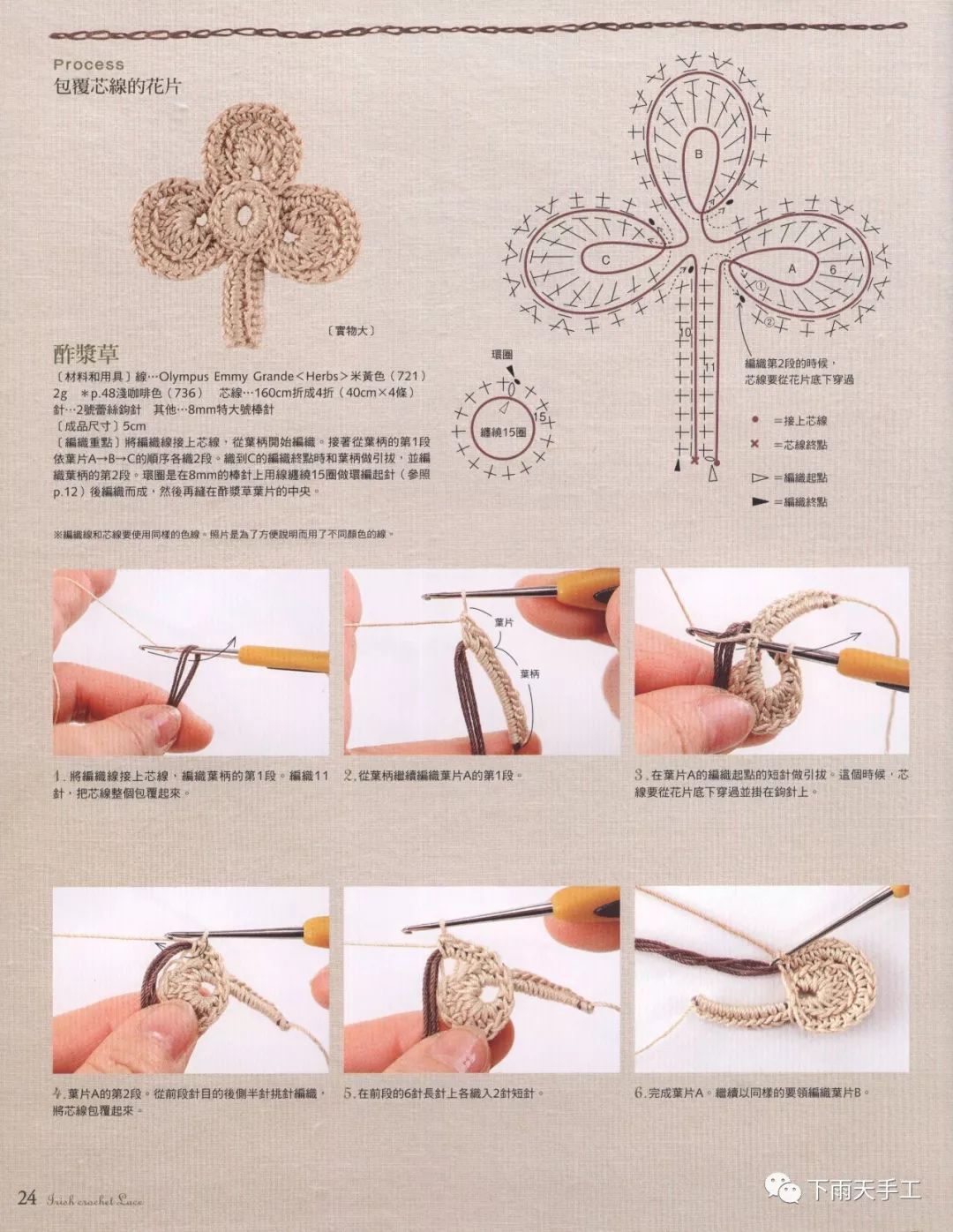 爱尔兰风拼花包包，漂亮的钩针手提包，详细花样图