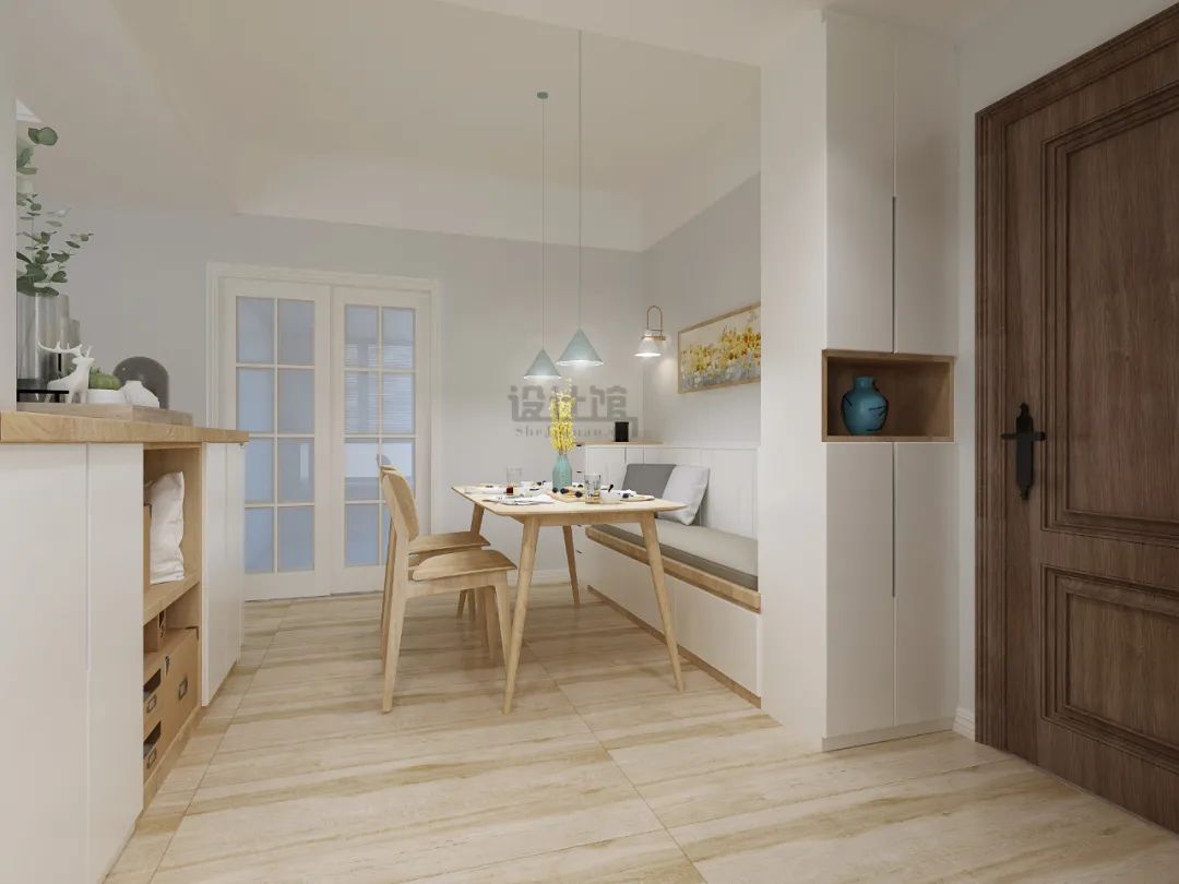 进门玄关餐柜鞋柜一体可双面摆放,玄关没做整面鞋柜如何布置