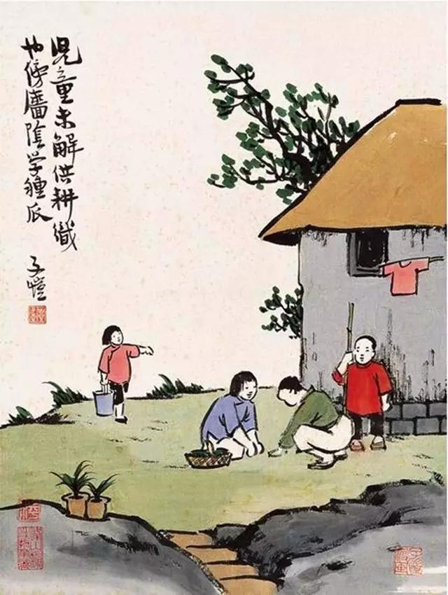丰子恺古诗新画释文,丰子恺的画醉了整个春天
