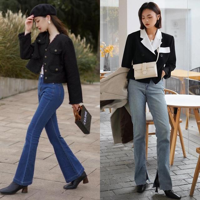 牛仔裤短靴秋冬搭配,30-40岁洋气女短靴搭牛仔裤