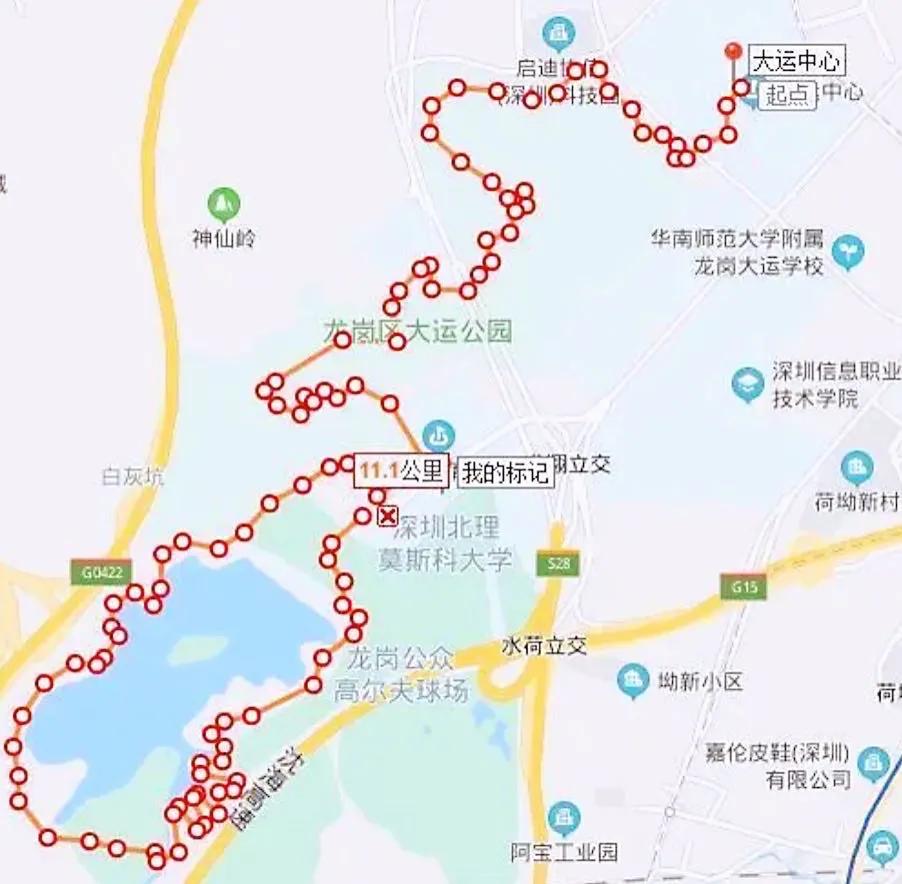 大运绿道跑步路线,大运公园绿道
