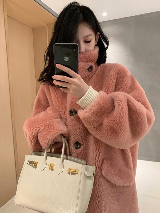 70后洋气羊羔毛外套,洋气羊羔毛外套