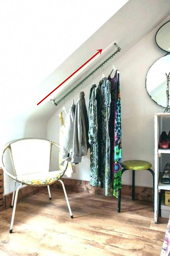 斜面屋顶做衣架,斜面墙改造衣架