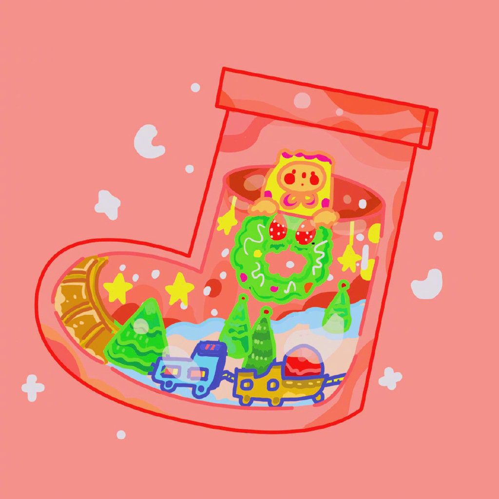 【可爱卡通圣诞袜头像】一组圣诞小袜子