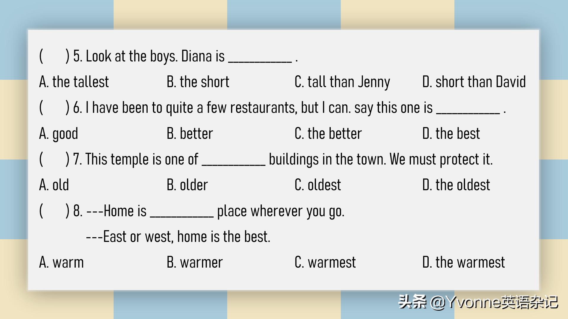 英语语法最高级和比较级,英语语法最高级的句子