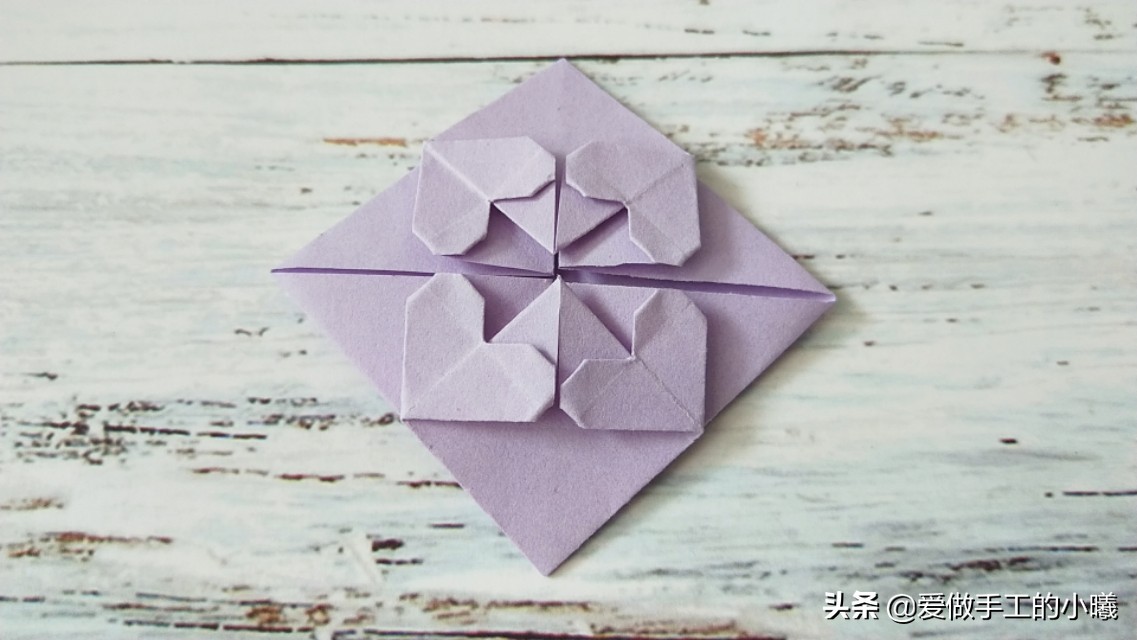 爱心折纸怎样画爱心,折纸把白色爱心变成红色爱心