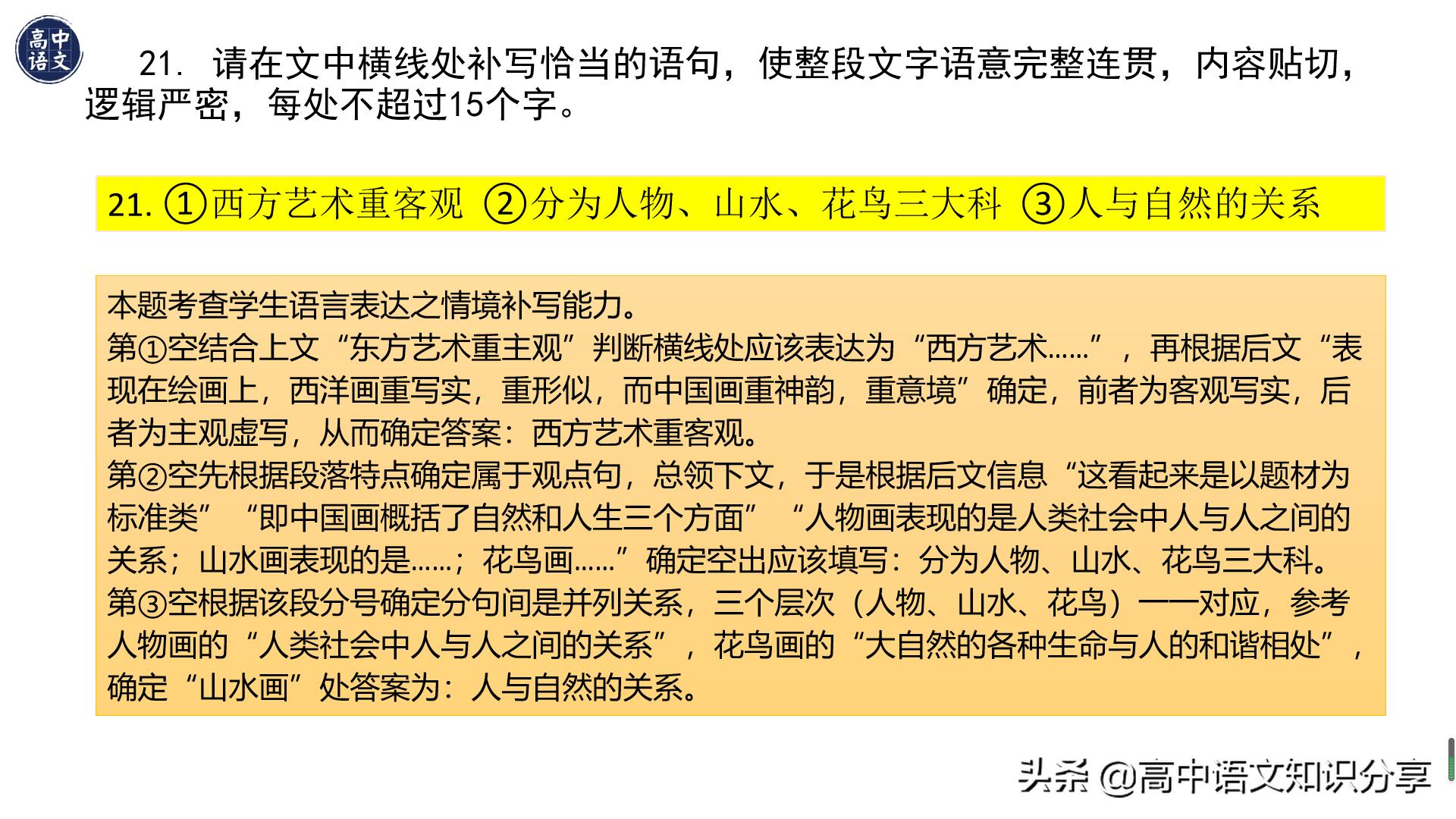 2021年新高考卷语文试题解析,2020年全国新高考一卷卷语文答案
