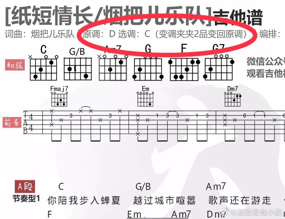 怎么看吉他谱调弦,吉他调谱怎么看