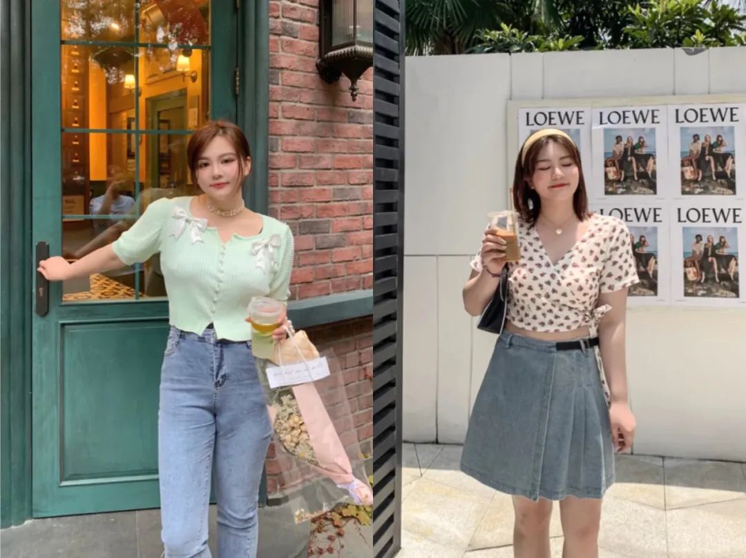 胸大和胸小穿衣对比哪个年轻,同一件衣服胸大和胸小同时穿对比