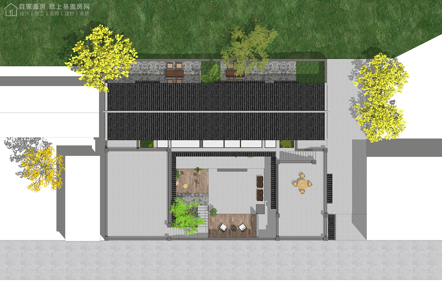 三层新中式别墅全套设计图纸,新中式合院别墅户型图纸