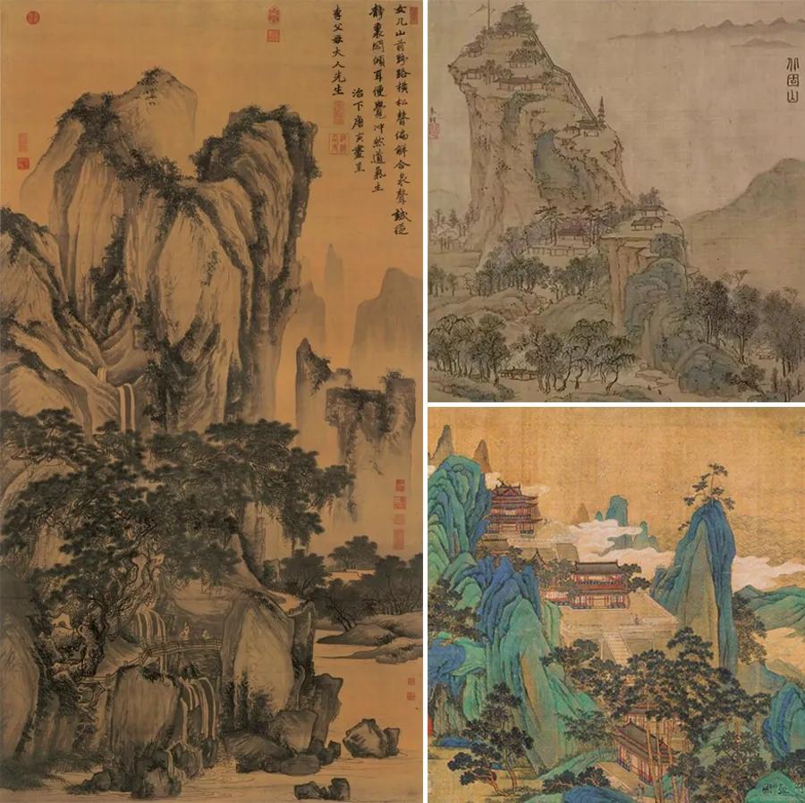 儿童水墨风景画入门简易范画,一起画多彩的儿童山水风景画