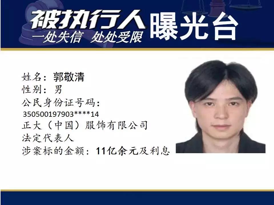 刚刚,泉州曝光一批亿元“负”翁,辉煌水暖申鹭达法定代表人上榜