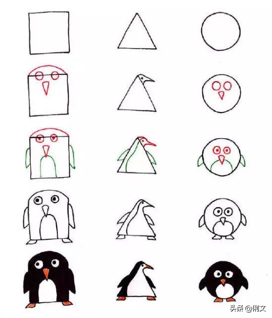 简笔画儿童3-6岁简单小动物涂色,简笔画小动物100种可爱表情包