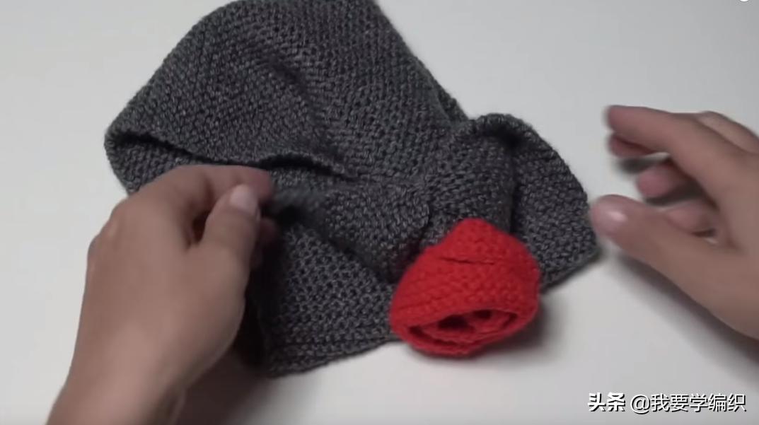 围脖编织教程全过程最简单的,玫瑰花小围脖编织教程