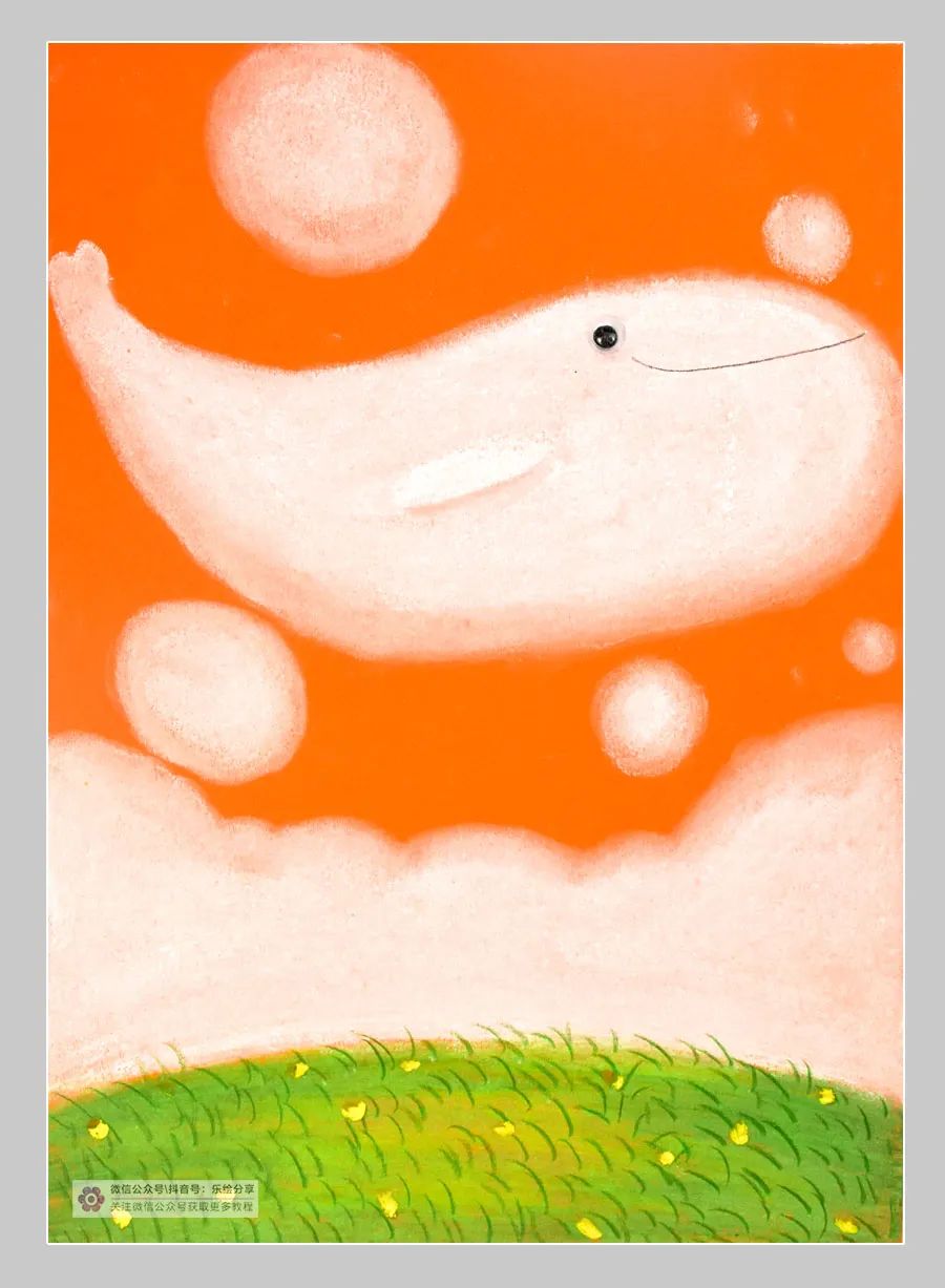 儿童画云简单又漂亮创意画怎么画,儿童画怎么用蜡笔画天空