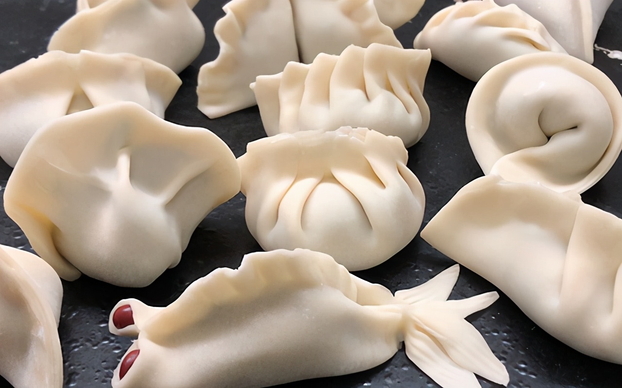 双色花样水饺包法,不会包饺子饺子怎么包才好看