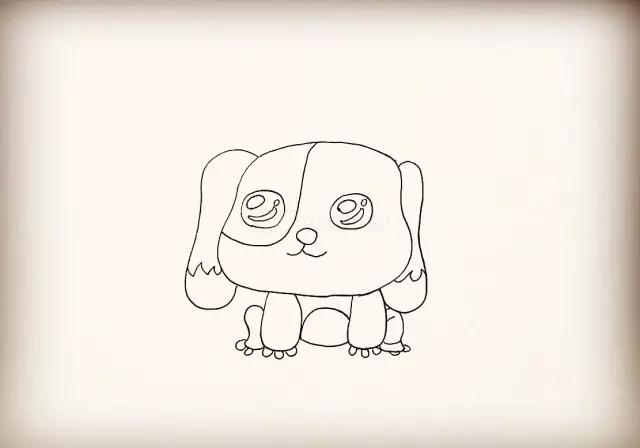 小狗简笔画ins风简单又好看图片,简单又超凶的小狗简笔画图片图文