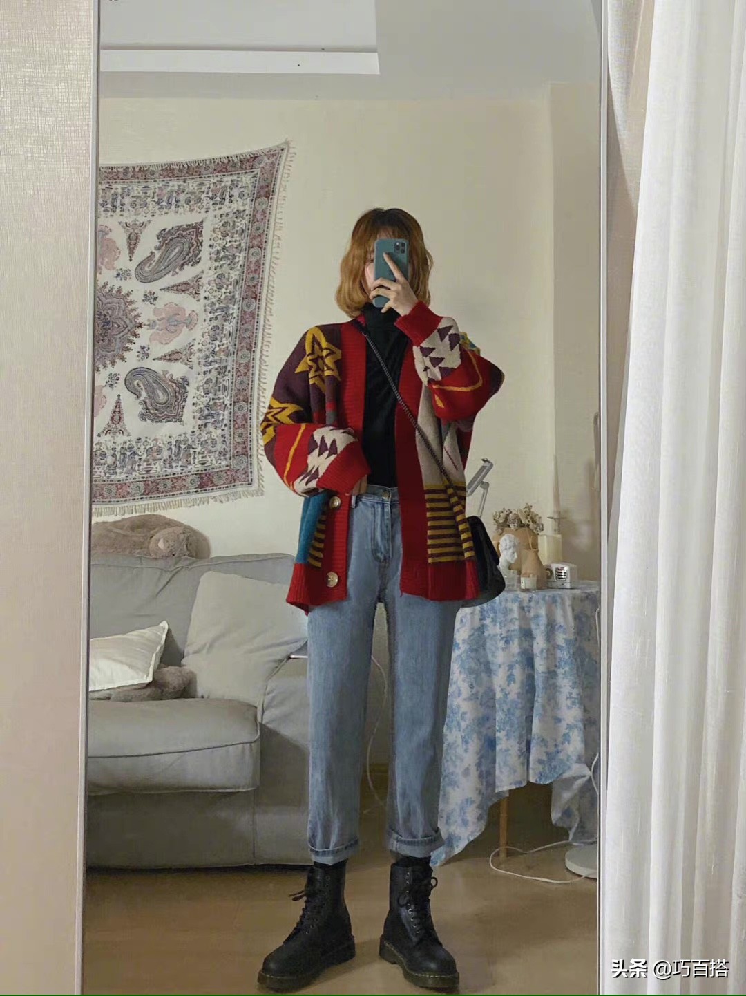 一双白色马丁靴冬天多种穿搭,有一双马丁靴该怎么搭配呢