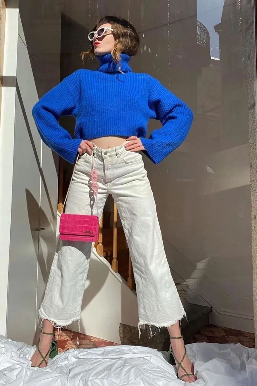 小白裤如此穿搭尽显高级感,夏季薄款纯白色八分小白裤女士