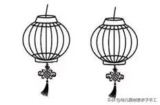 元旦灯笼边框简笔画大全简单漂亮,元旦简笔画灯笼的画法