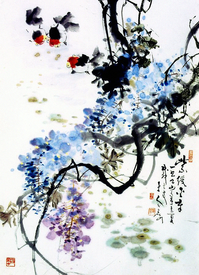 陈明谋国画作品欣赏,繁中手绘