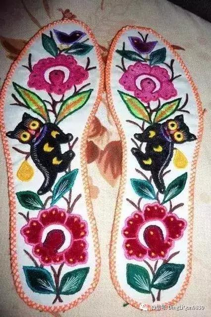 鞋垫手工刺绣最好看复杂的图案,刺绣作品展示简单