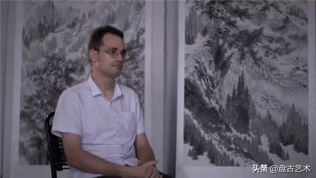 盘古文化艺术国画,盘古在宇宙中开天辟地国画