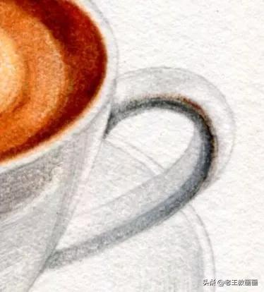 用水溶彩铅画一幅画,画拿铁咖啡彩铅有难度