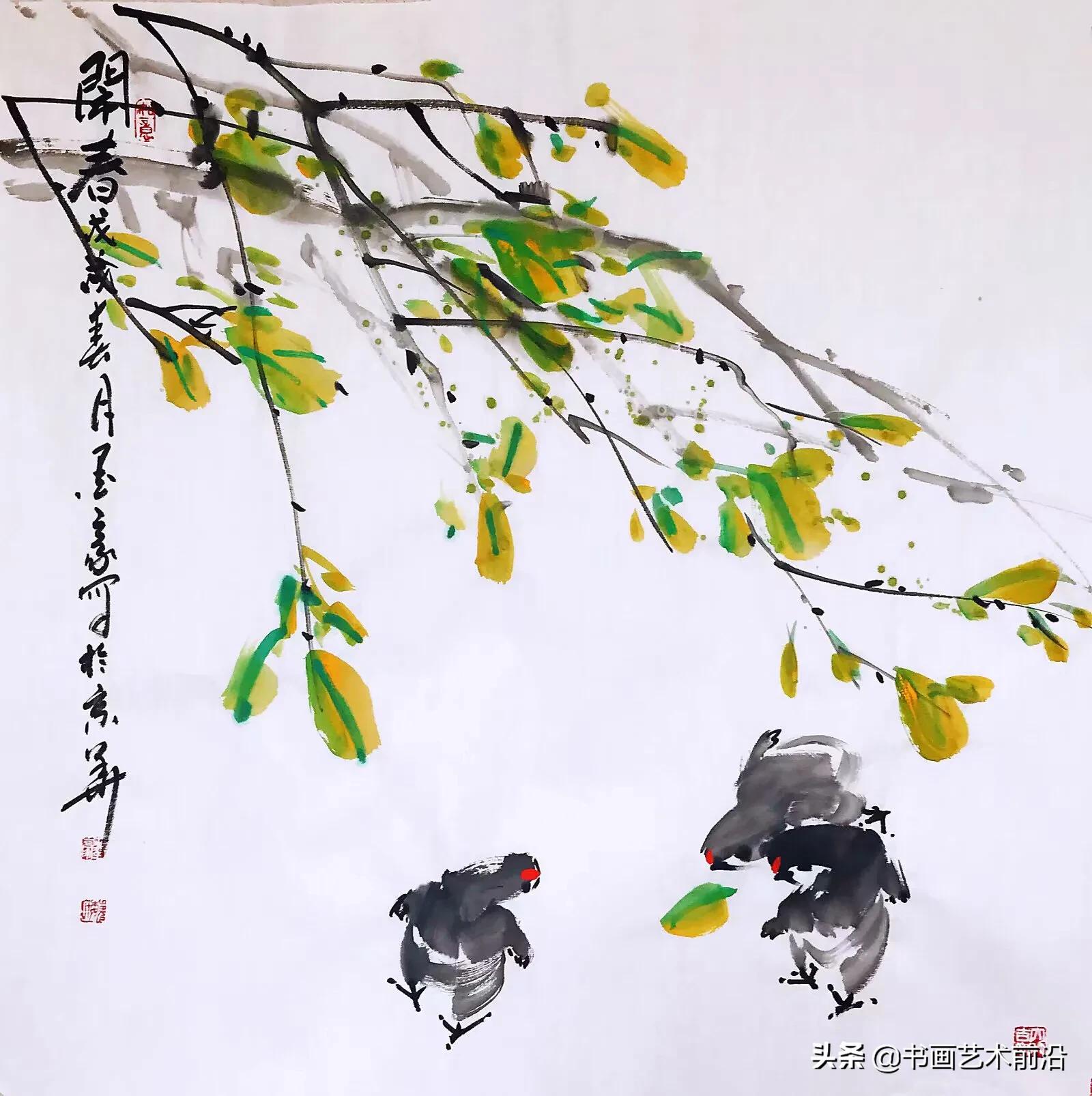 小鸡写意画作品欣赏,墨豪画鸡创意作品